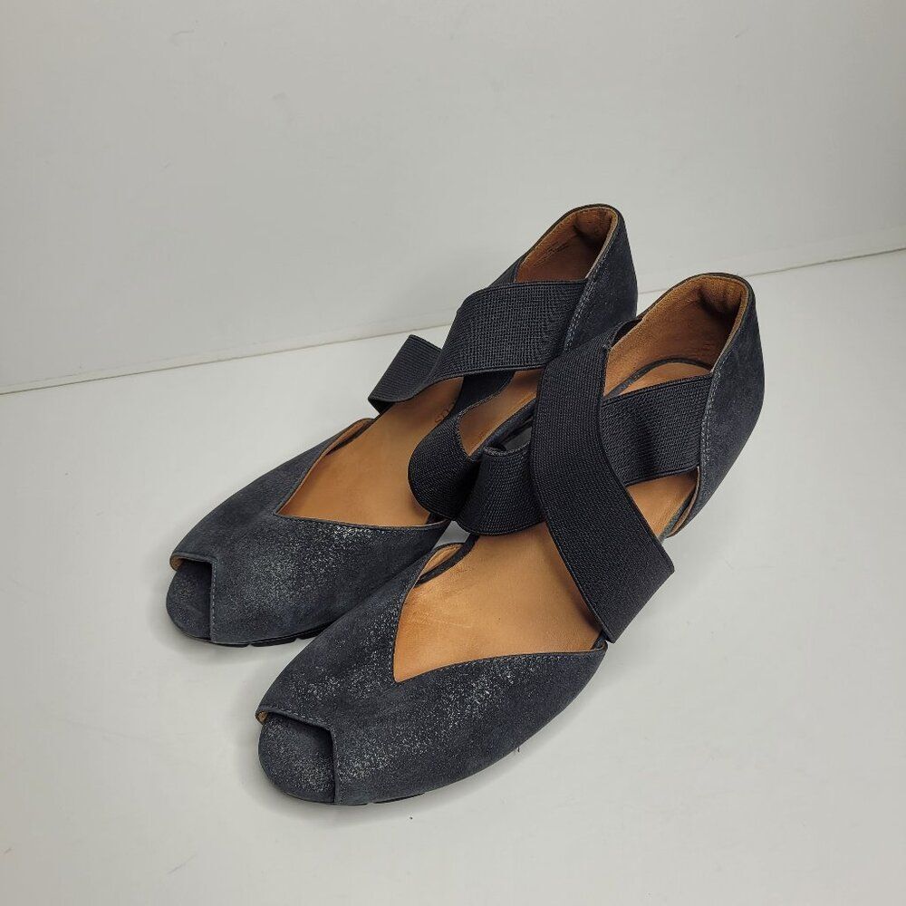 L'Amour des Pieds Women's Fanchone peep toe gray play comfort heels size 7